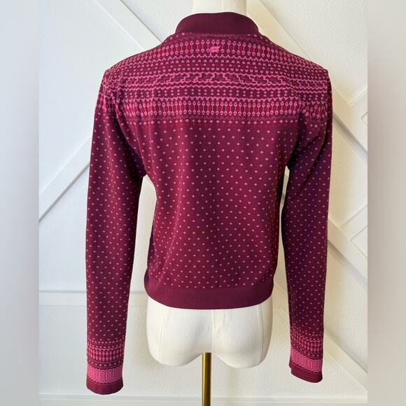 Fabletics Holly Seamless Cropped Long Sleeve Fair Isle Top Size XL - Picture 6 of 10